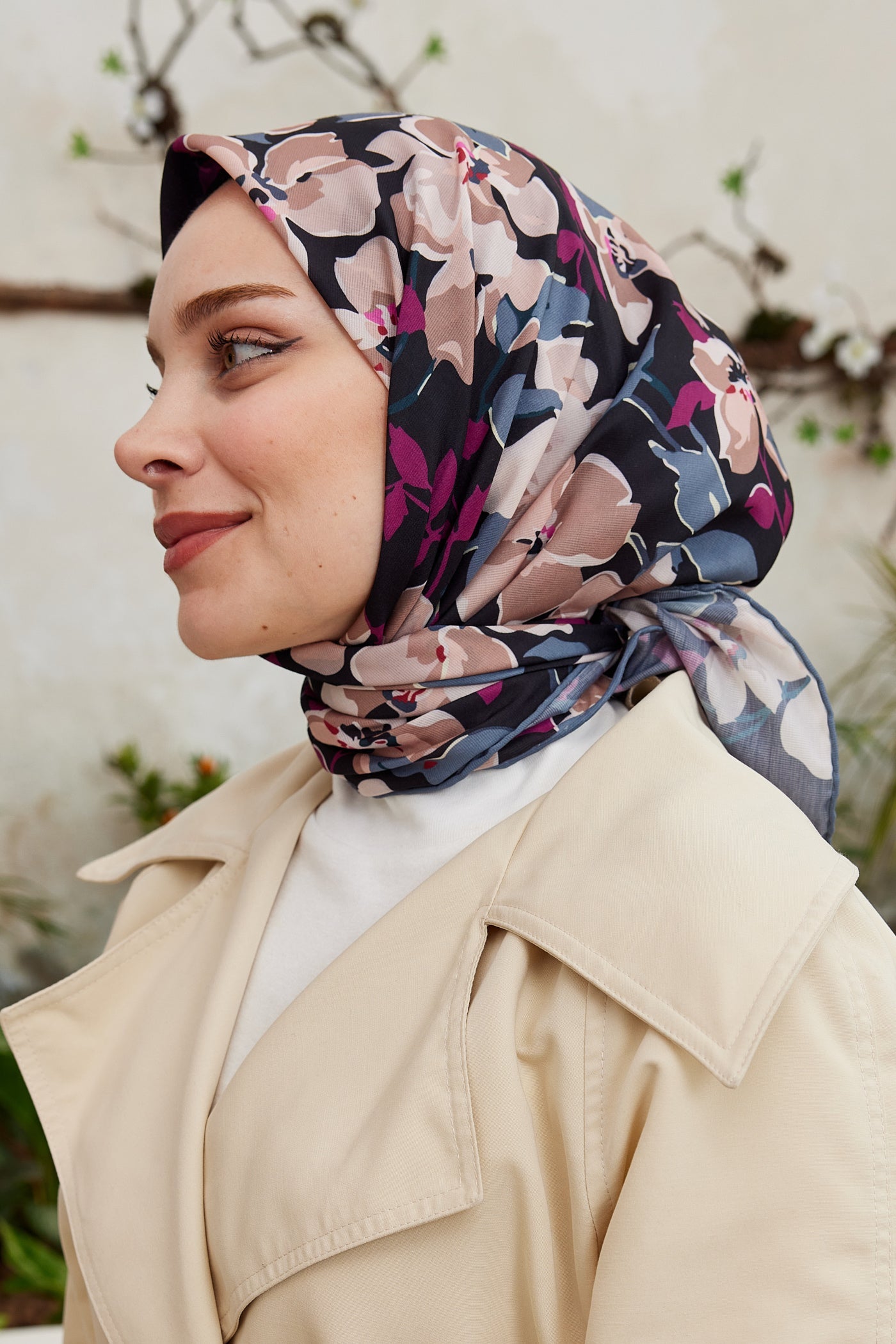 Pro Line Grace Desen Eşarp - Füme - Fuşya