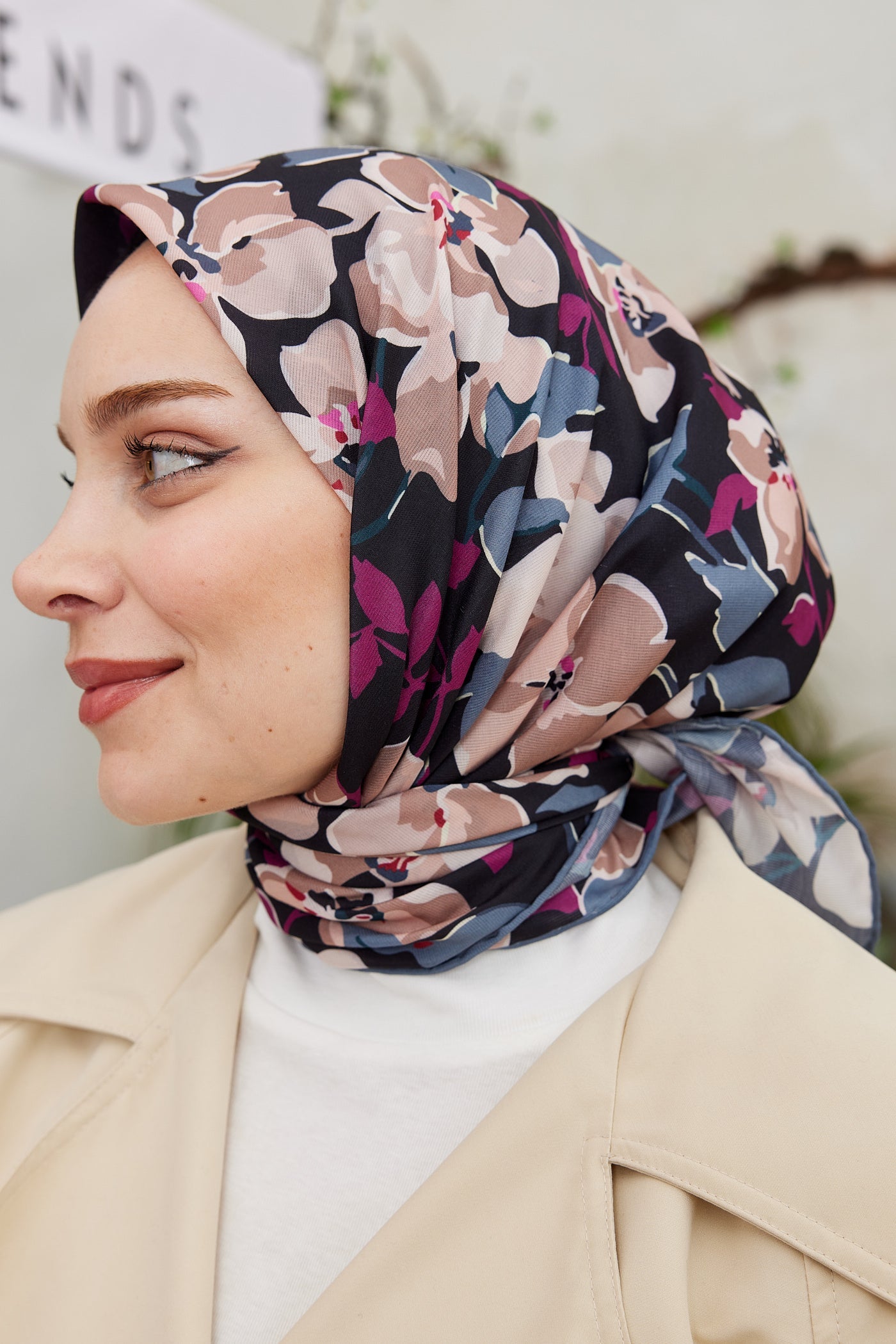 Pro Line Grace Desen Eşarp - Füme - Fuşya