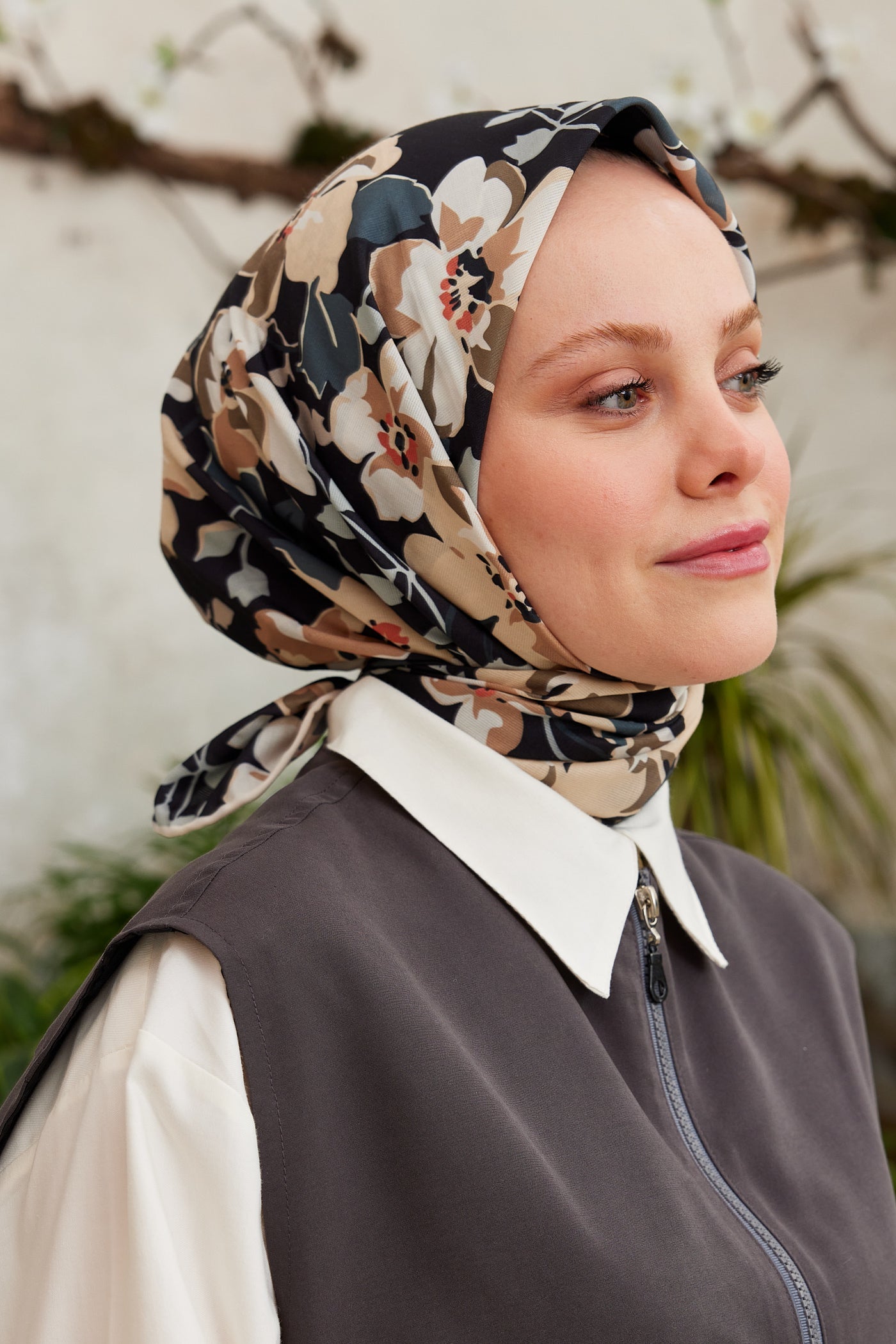 Pro Line Grace Desen Eşarp - Füme - Bej