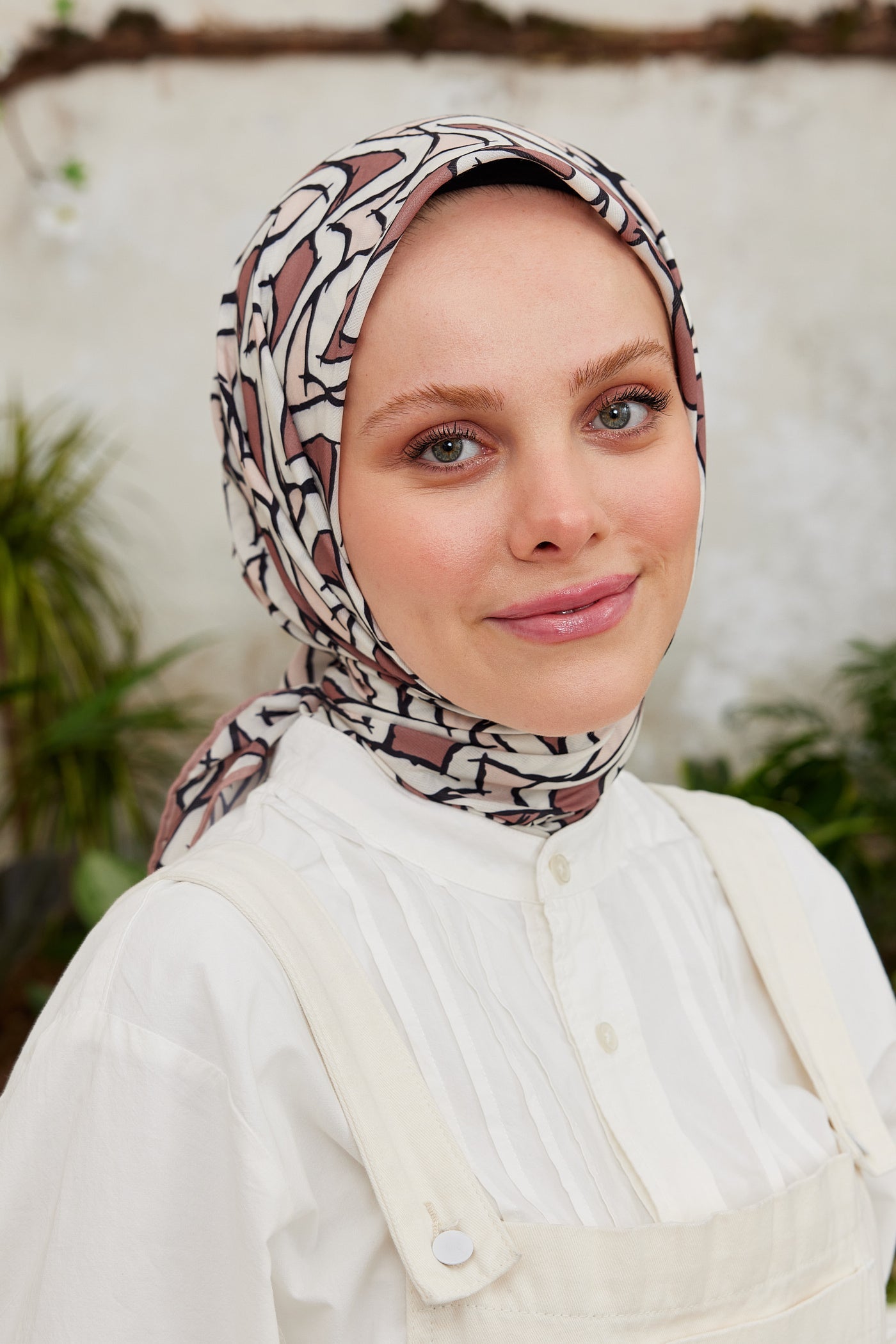 Pro Line Vera Desen Eşarp - Somon - Siyah