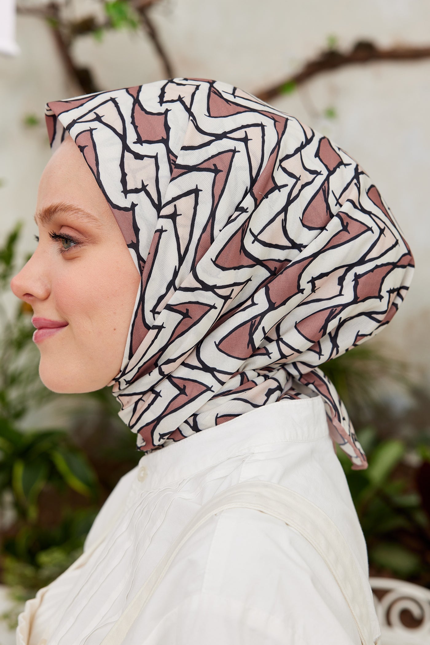 Pro Line Vera Desen Eşarp - Somon - Siyah