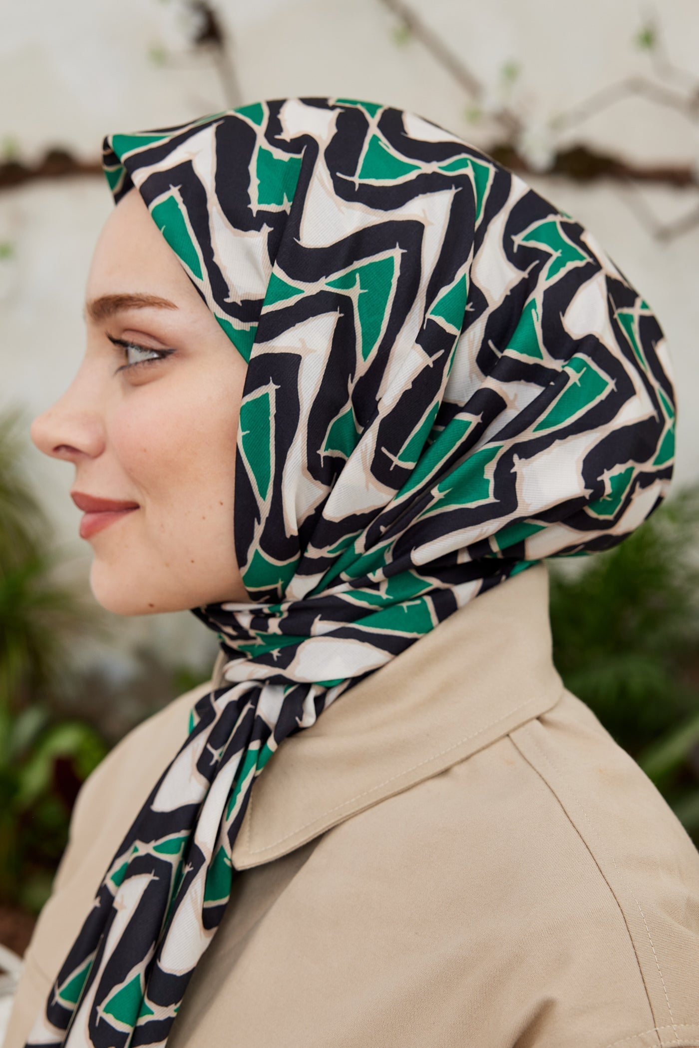 Pro Line Vera Desen Eşarp - Yeşil - Siyah