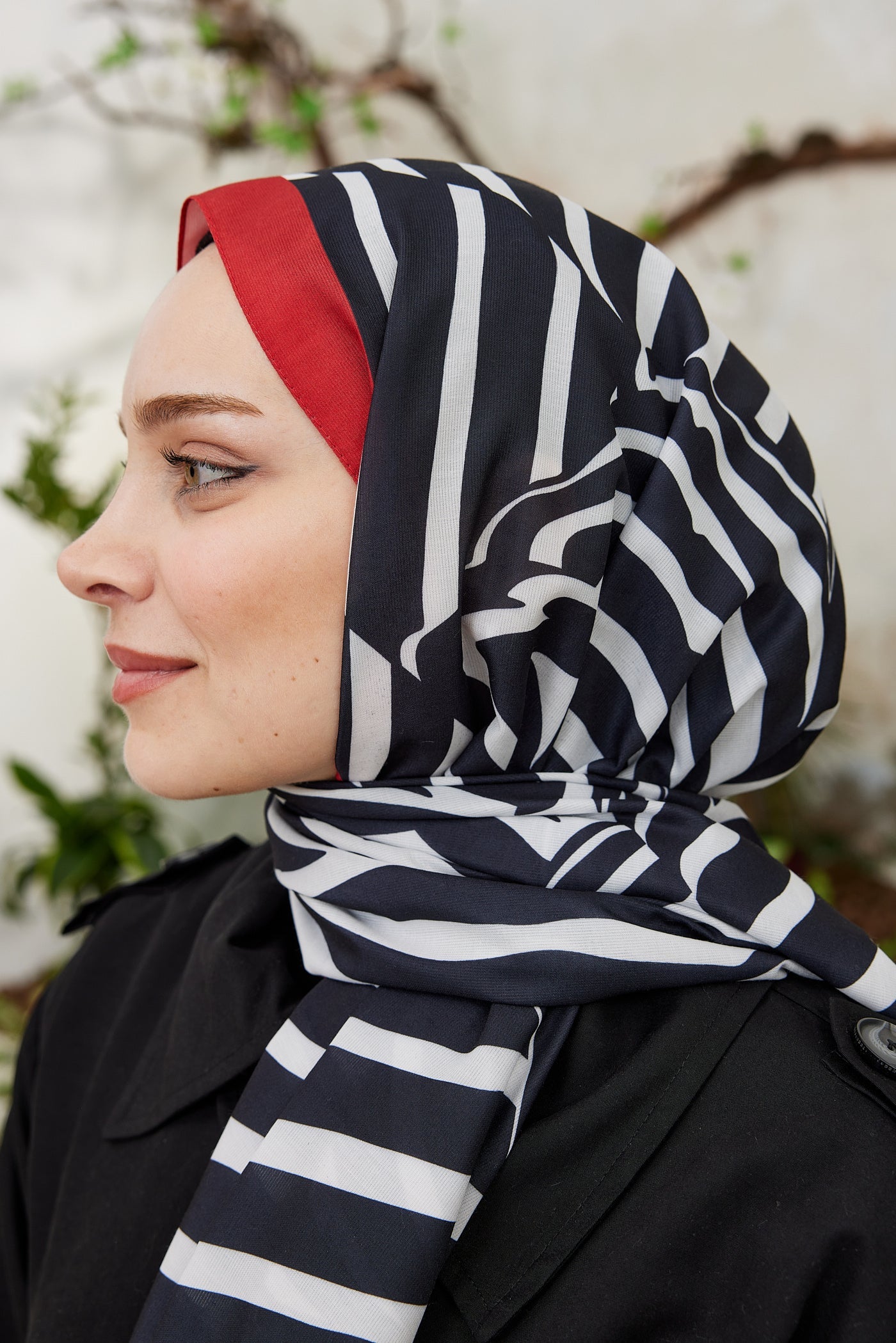 Pro Line Zebra Desen Şal - Siyah - Beyaz