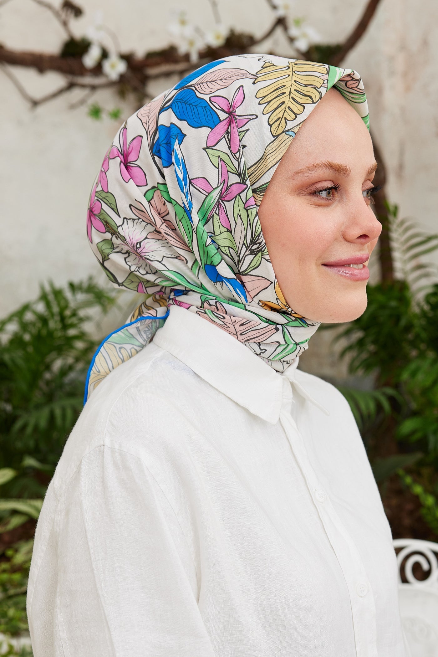 Pro Line Viola Desen Eşarp - Mavi