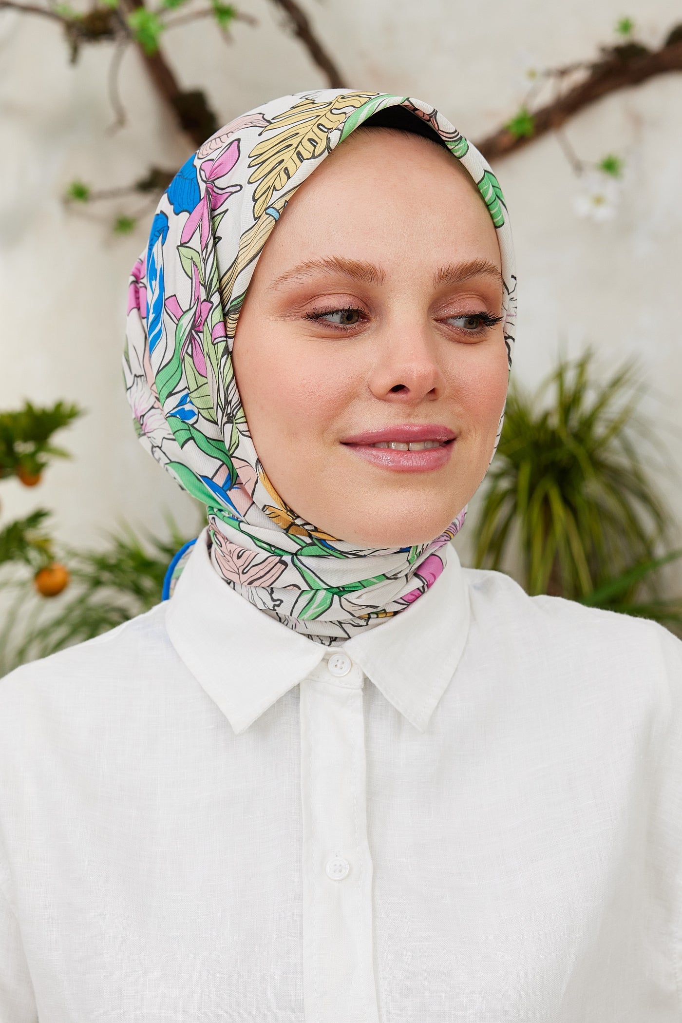 Pro Line Viola Desen Eşarp - Mavi