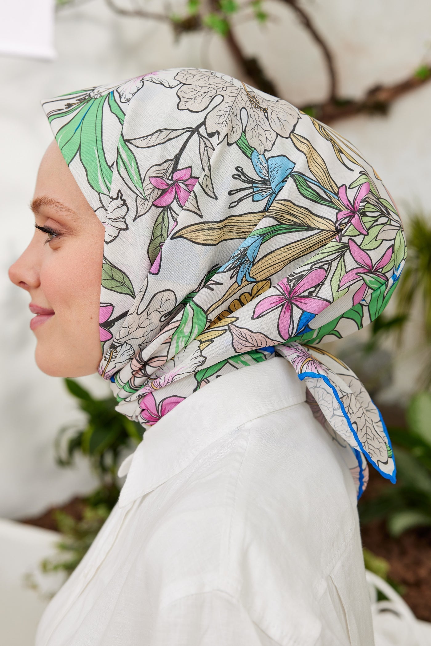 Pro Line Viola Desen Eşarp - Mavi