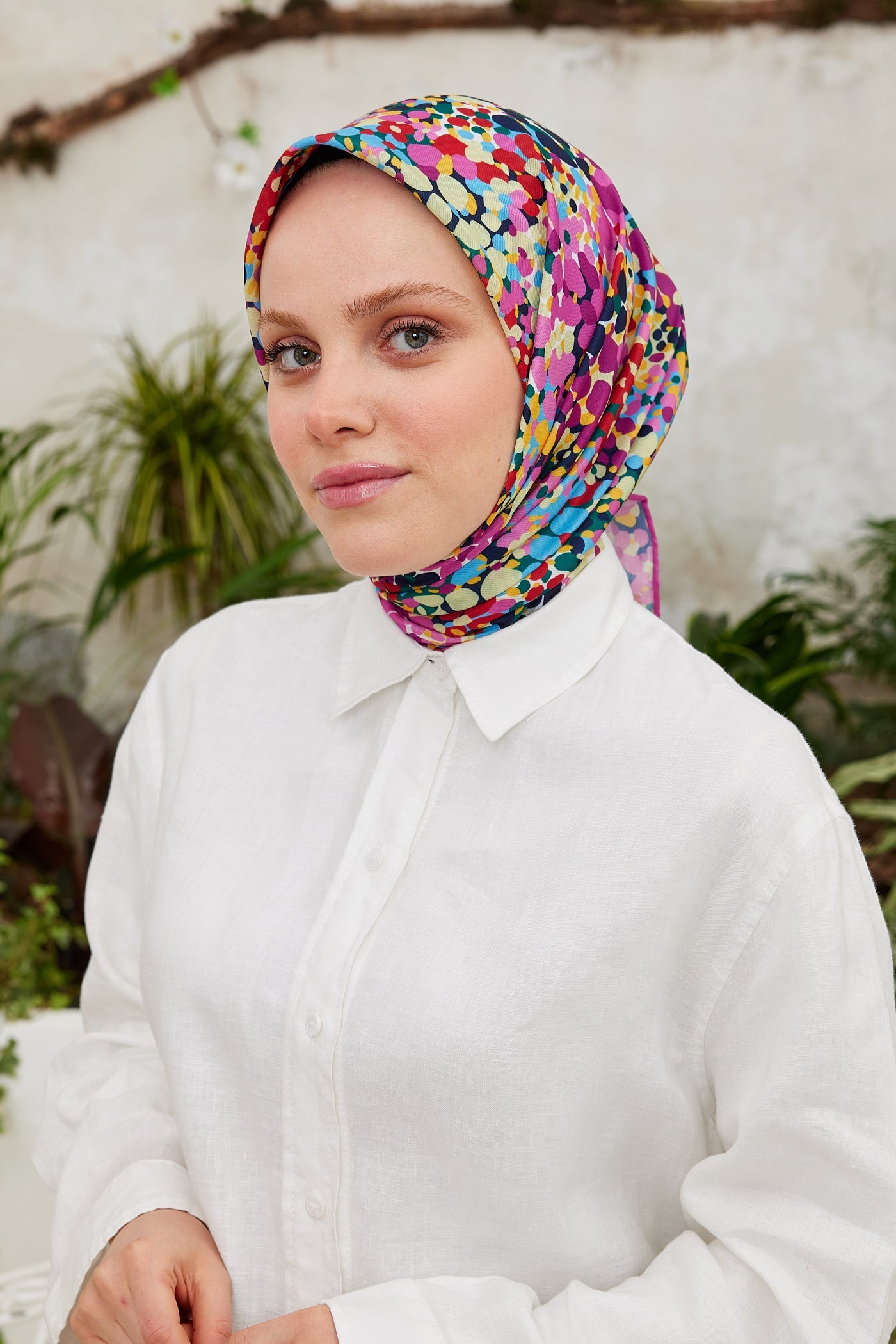 Pro Line Lavin Desen Eşarp - Pembe - Fuşya