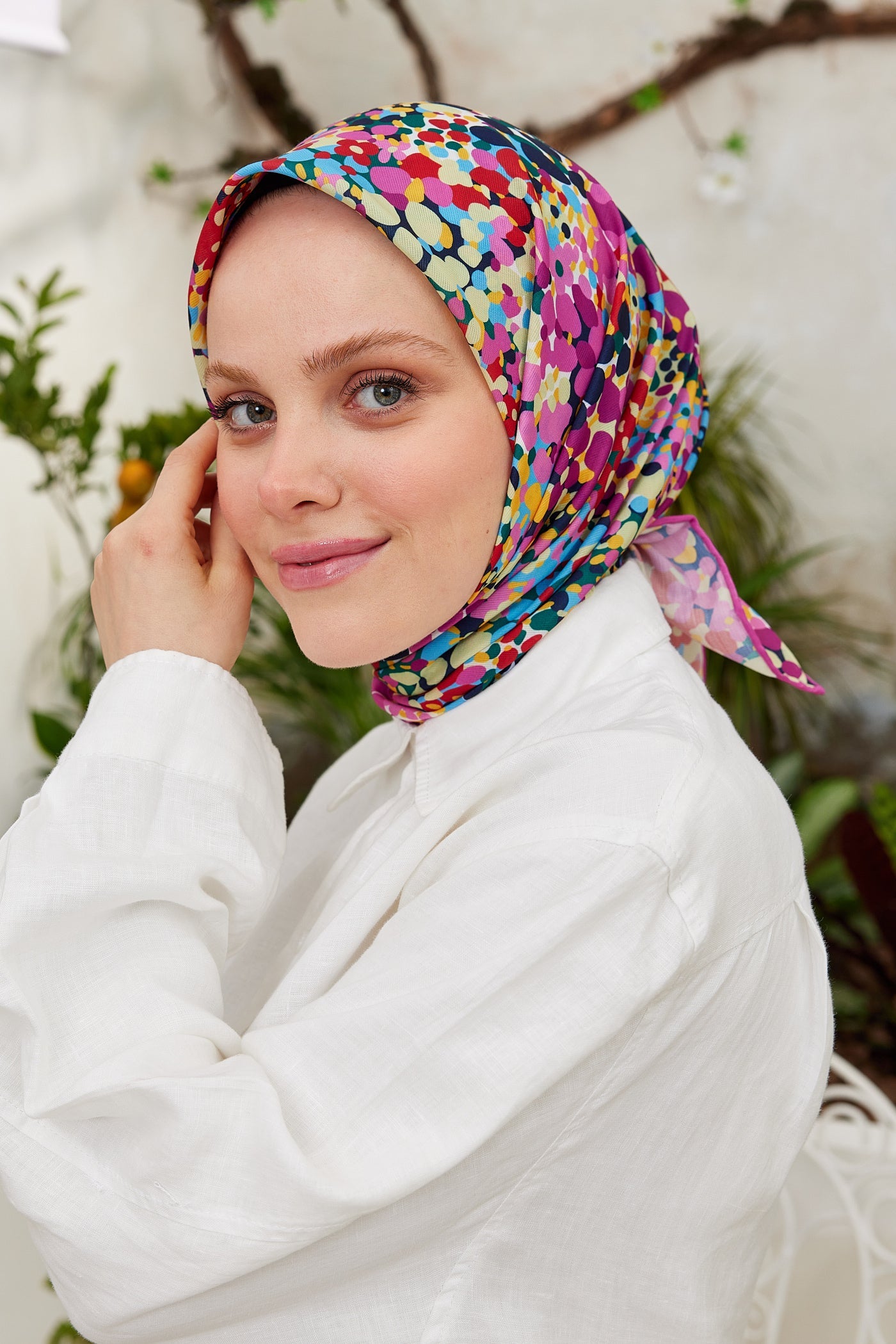 Pro Line Lavin Desen Eşarp - Pembe - Fuşya