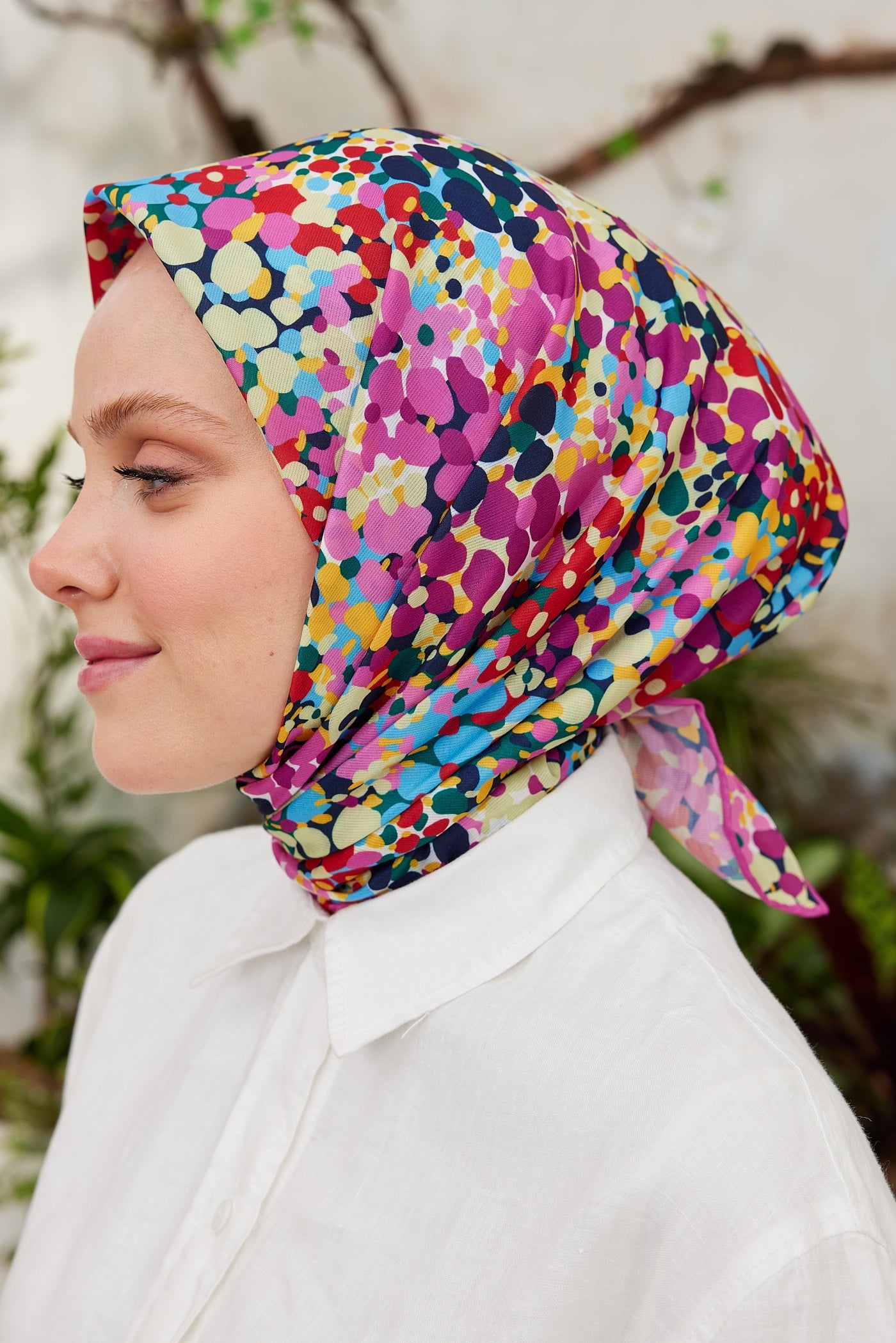 Pro Line Lavin Desen Eşarp - Pembe - Fuşya