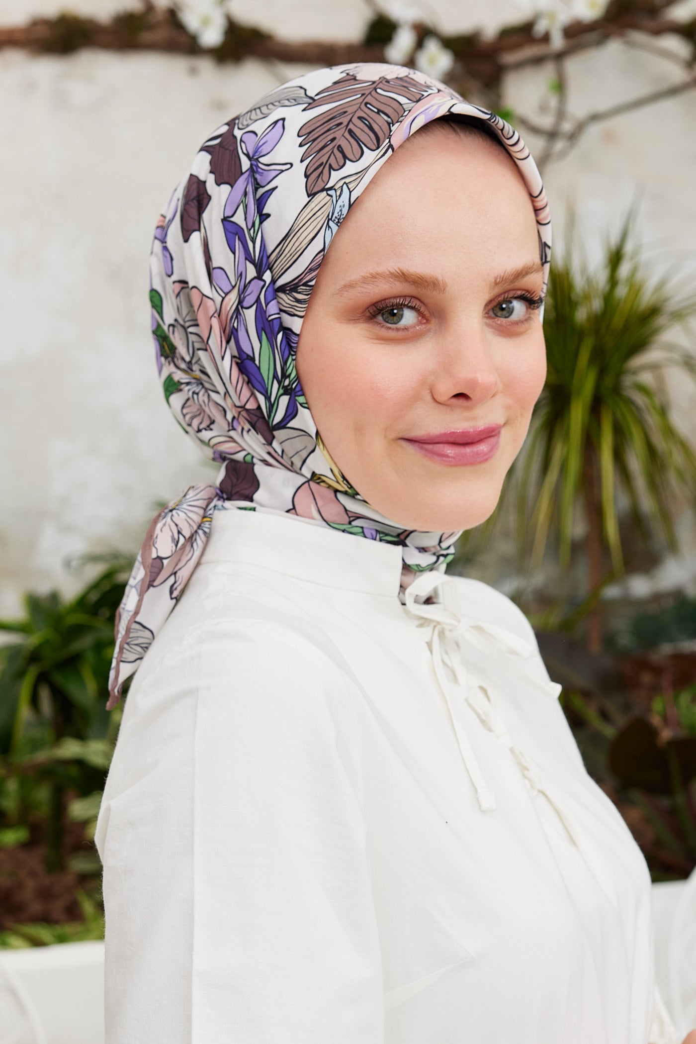 Pro Line Viola Desen Eşarp - Koyu Vizon