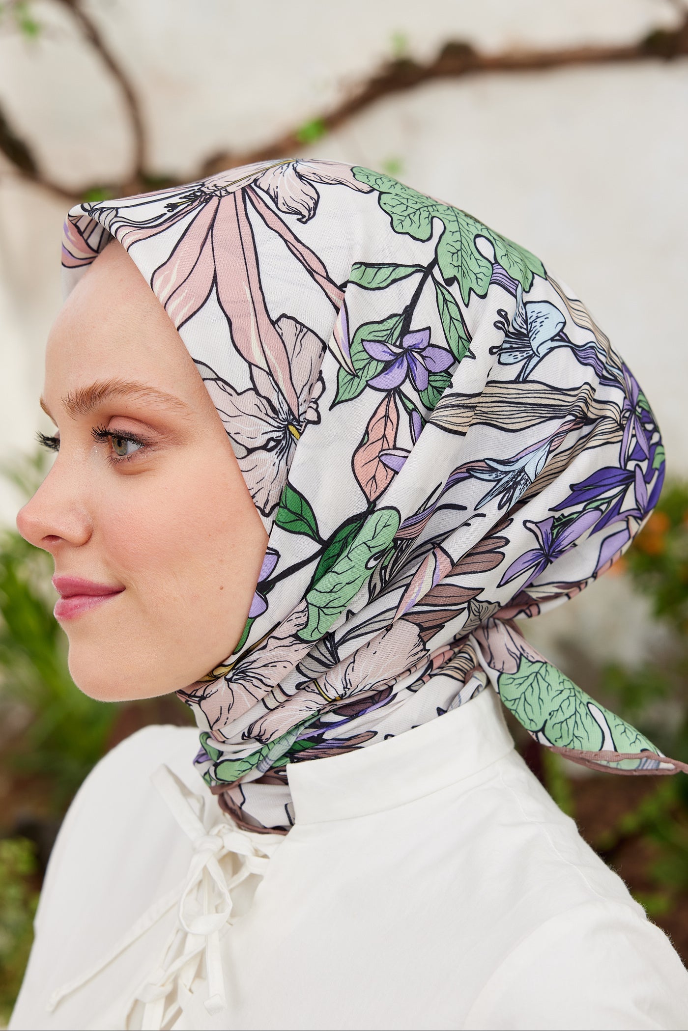 Pro Line Viola Desen Eşarp - Koyu Vizon