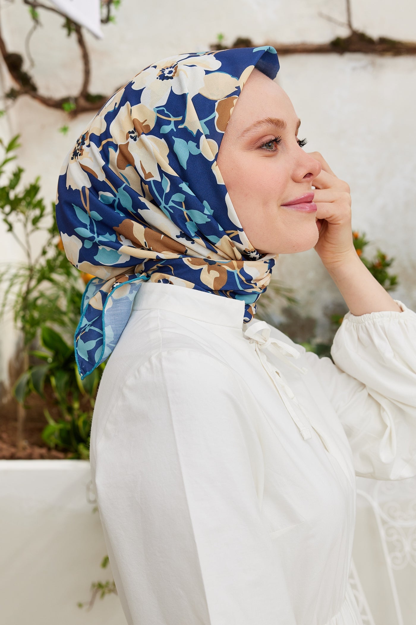 Pro Line Grace Desen Eşarp - Turkuaz - Lacivert