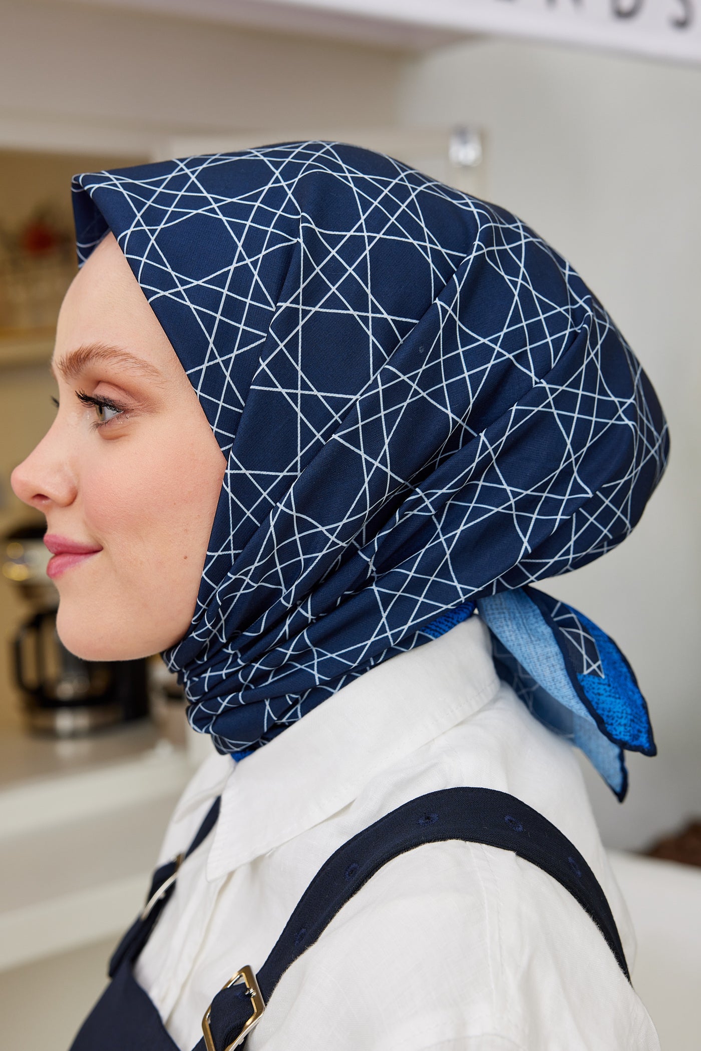 Pro Line Geometric Desen Eşarp - Saks