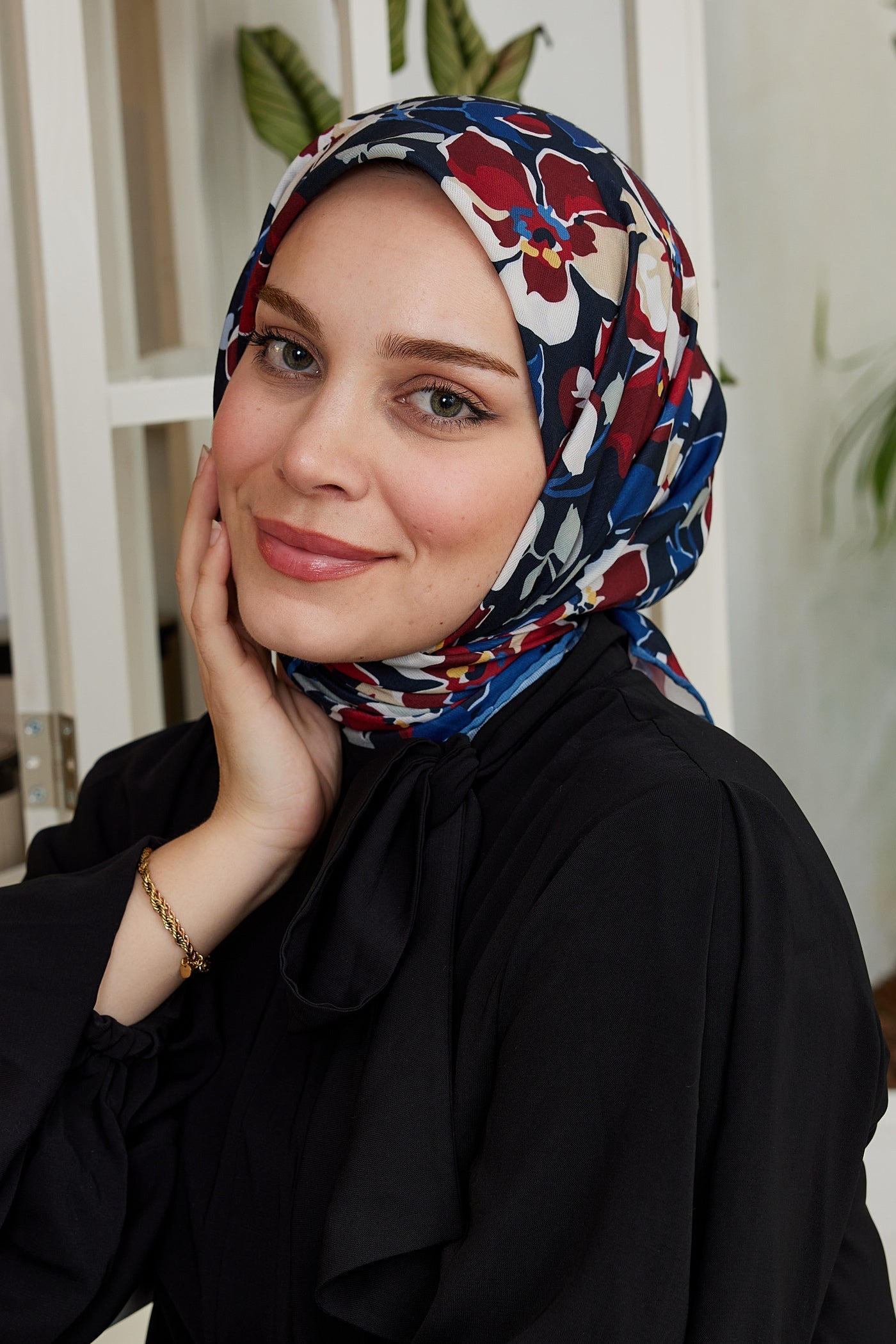 Pro Line Grace Desen Eşarp - Bordo - Lacivert