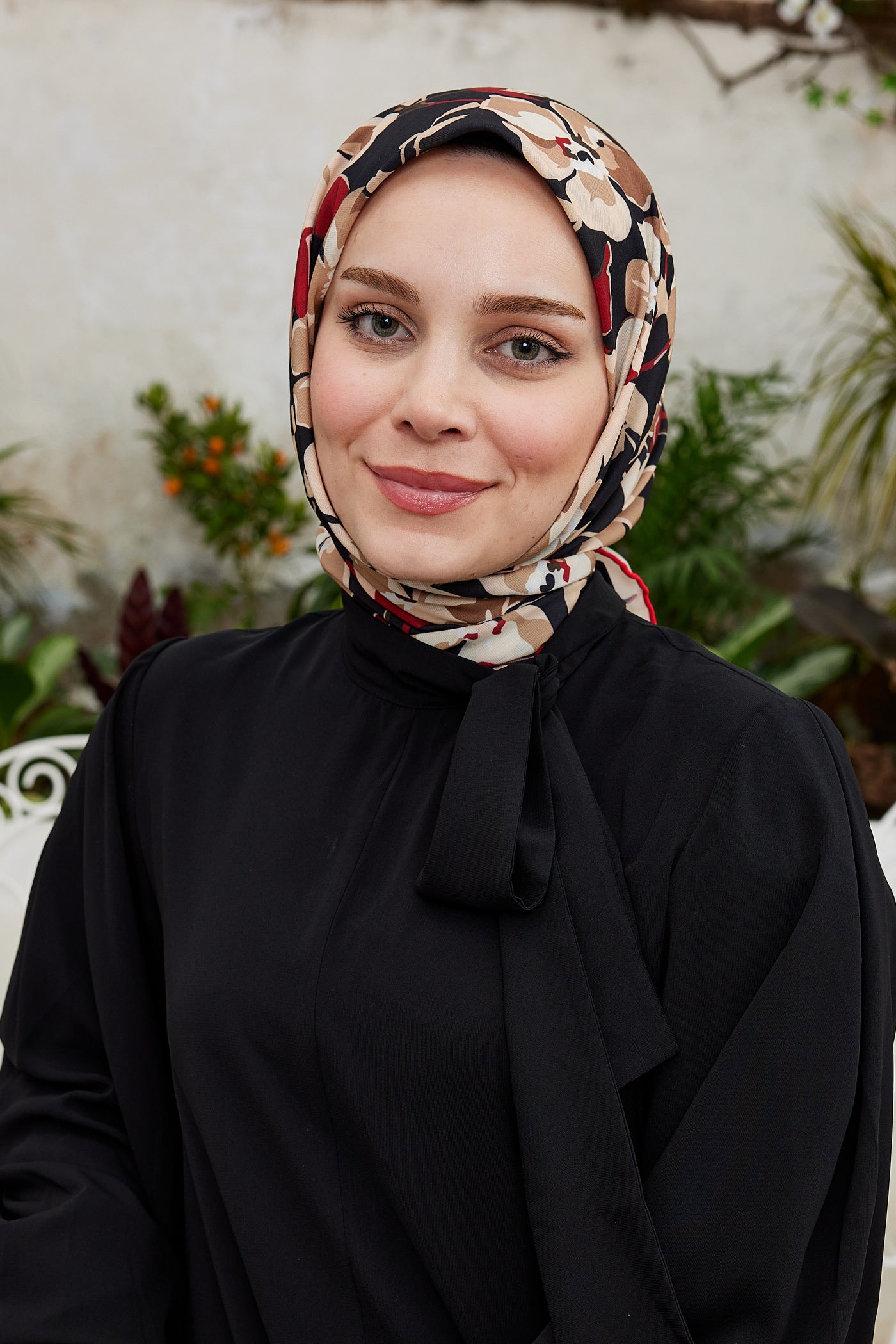 Pro Line Grace Desen Eşarp - Kırmızı - Bej