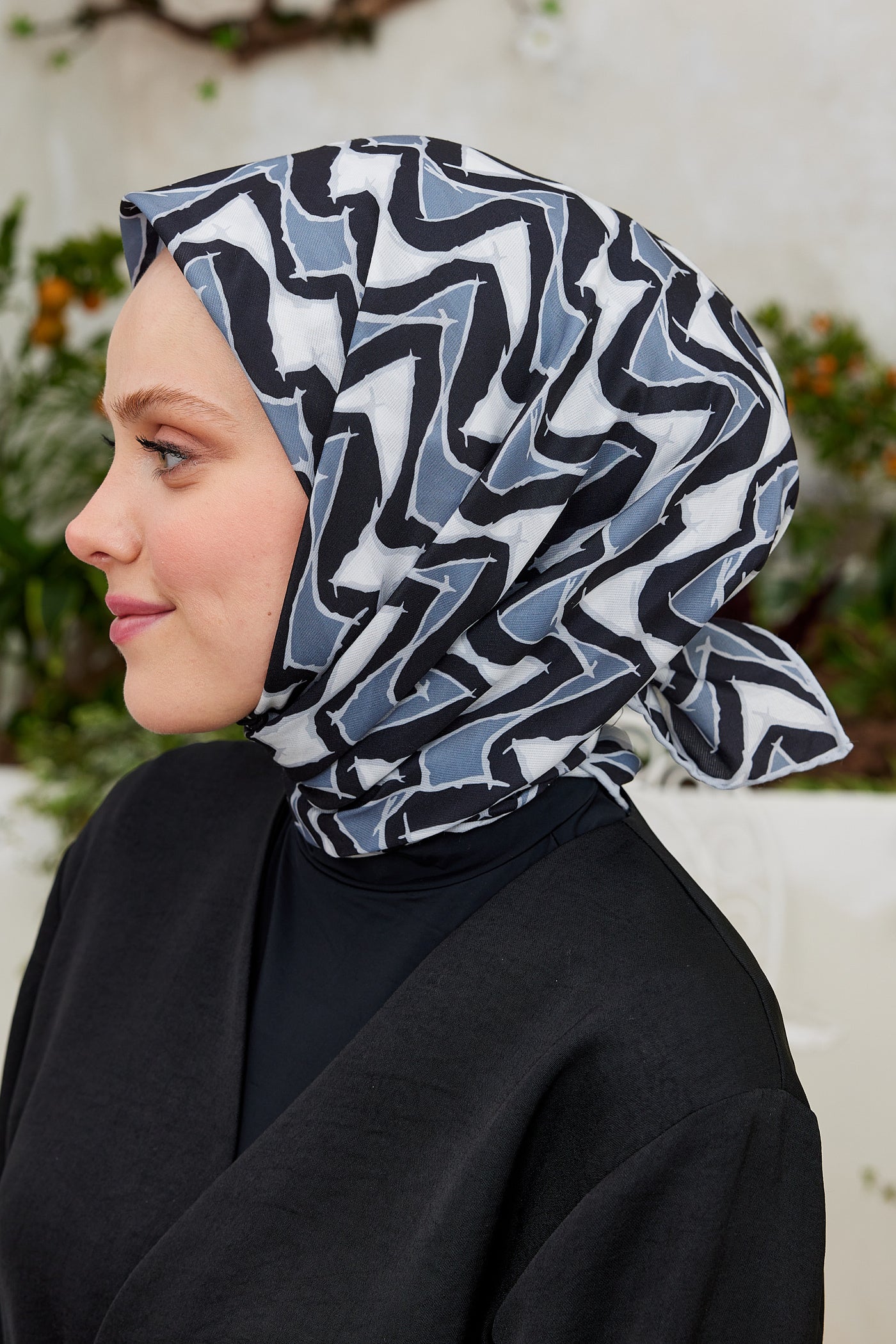 Pro Line Vera Desen Eşarp - Antrasit - Gri