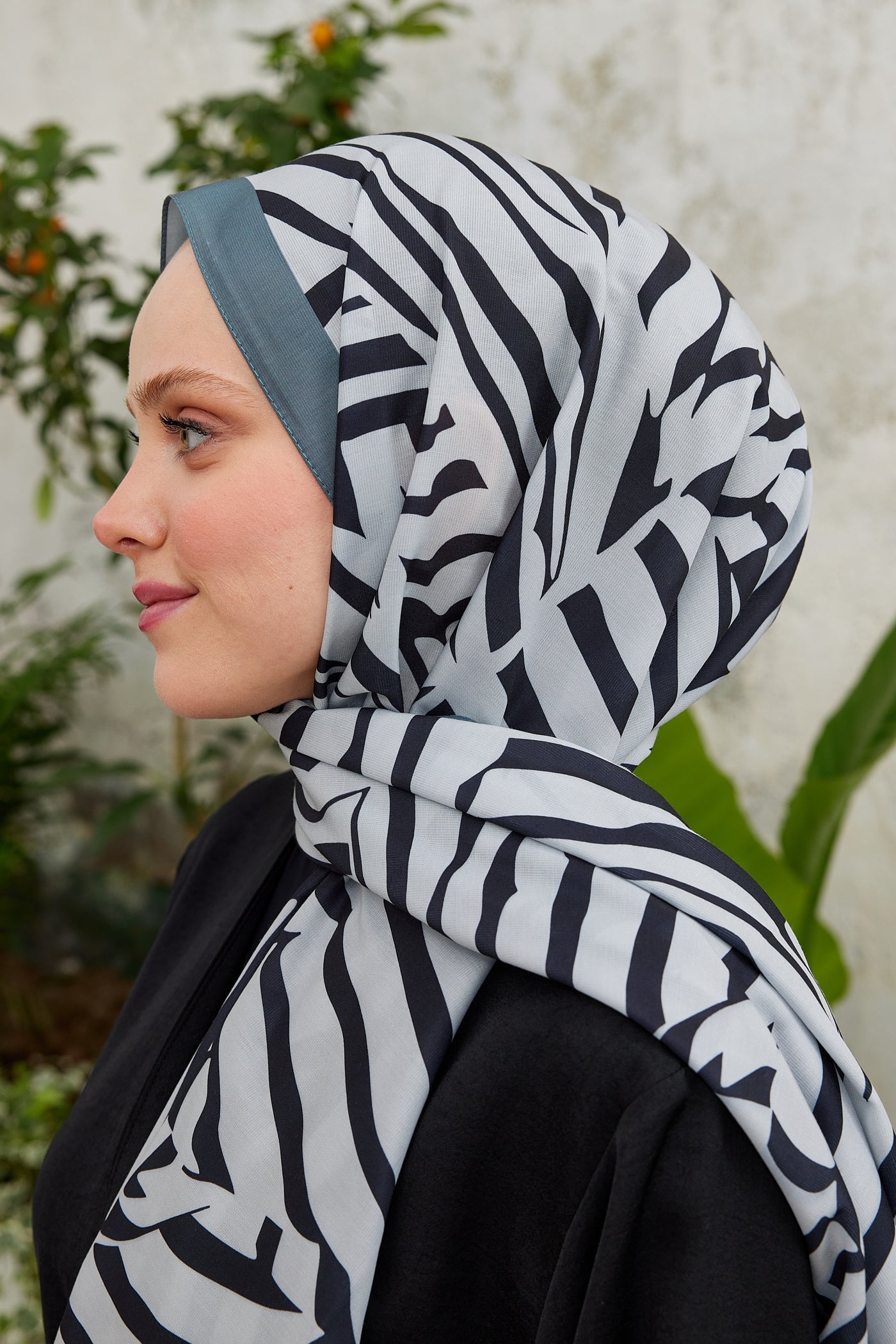 Pro Line Zebra Desen Şal - Gri - Siyah