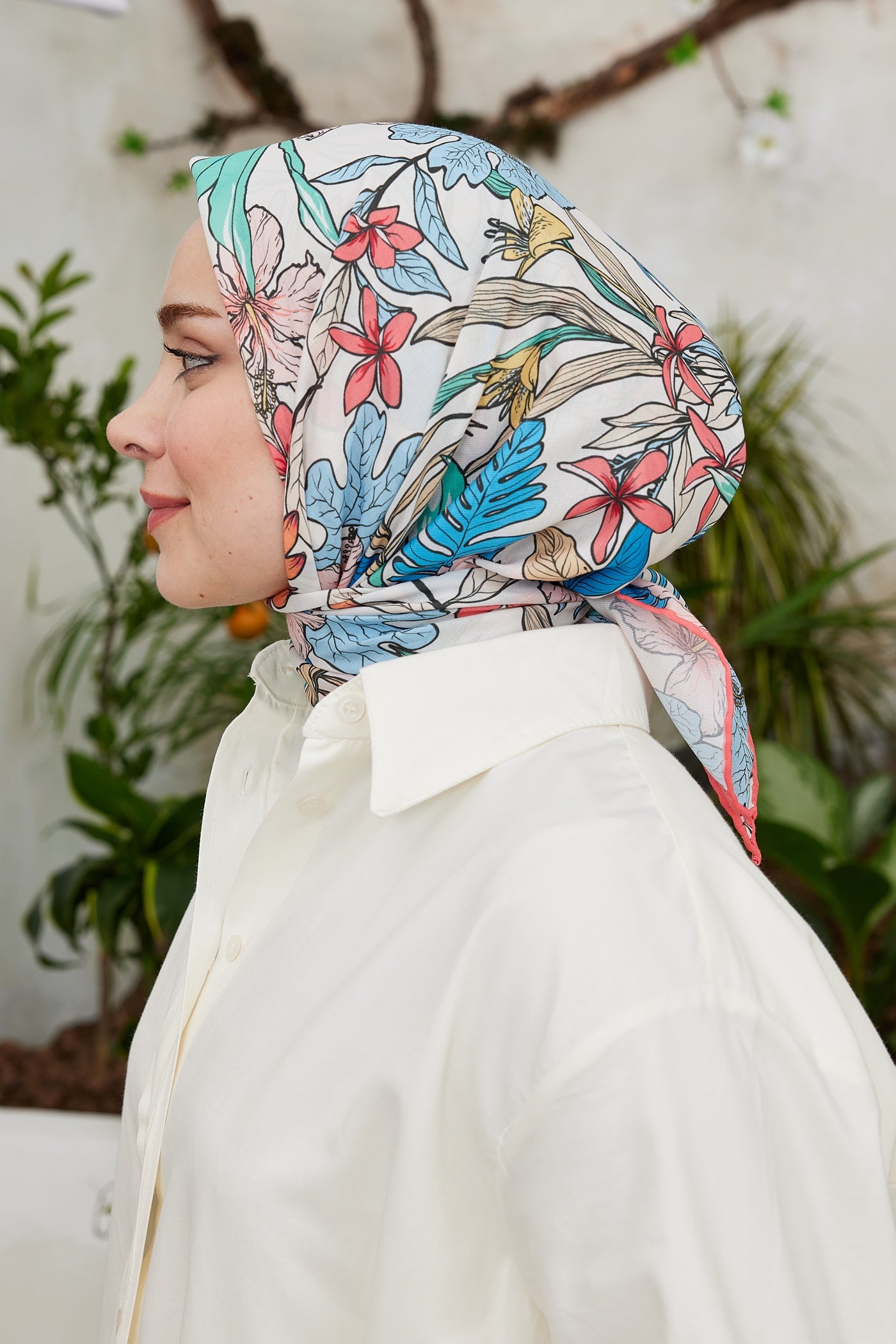 Pro Line Viola Desen Eşarp - Kırmızı