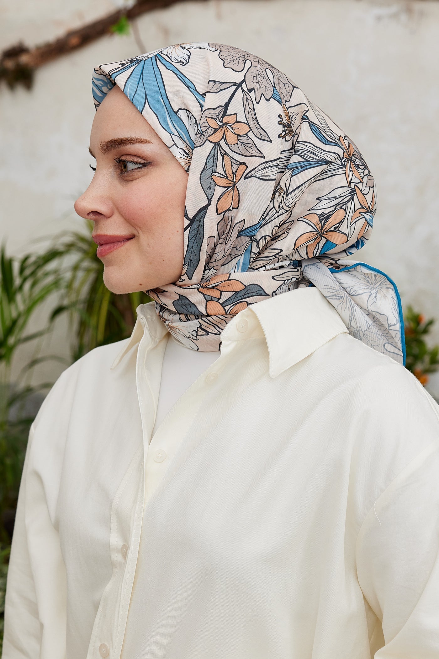 Pro Line Viola Desen Eşarp - Gök Mavisi