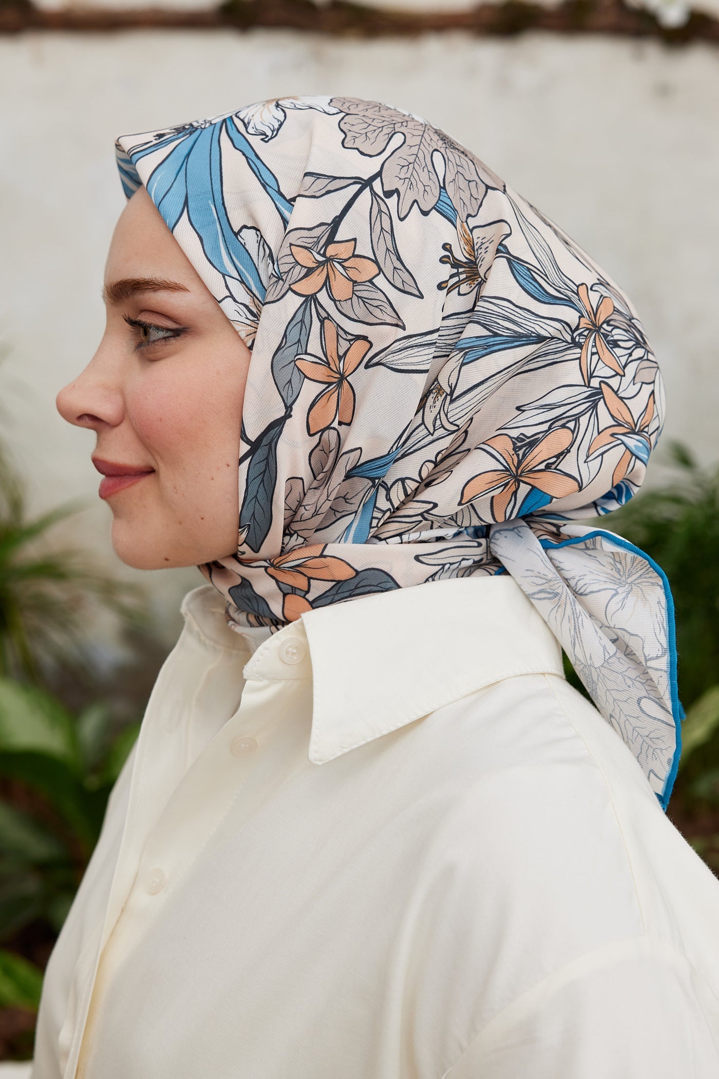 Pro Line Viola Desen Eşarp - Gök Mavisi