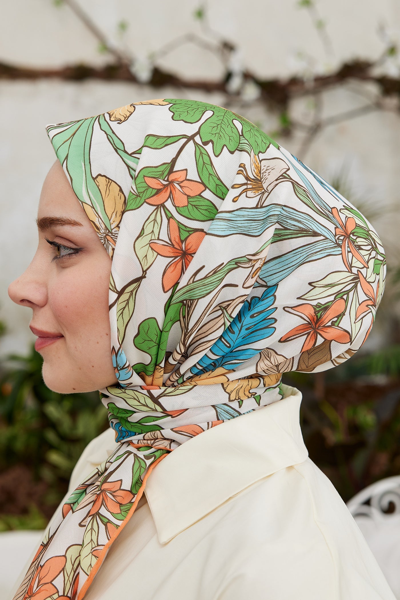 Pro Line Viola Desen Eşarp - Turuncu