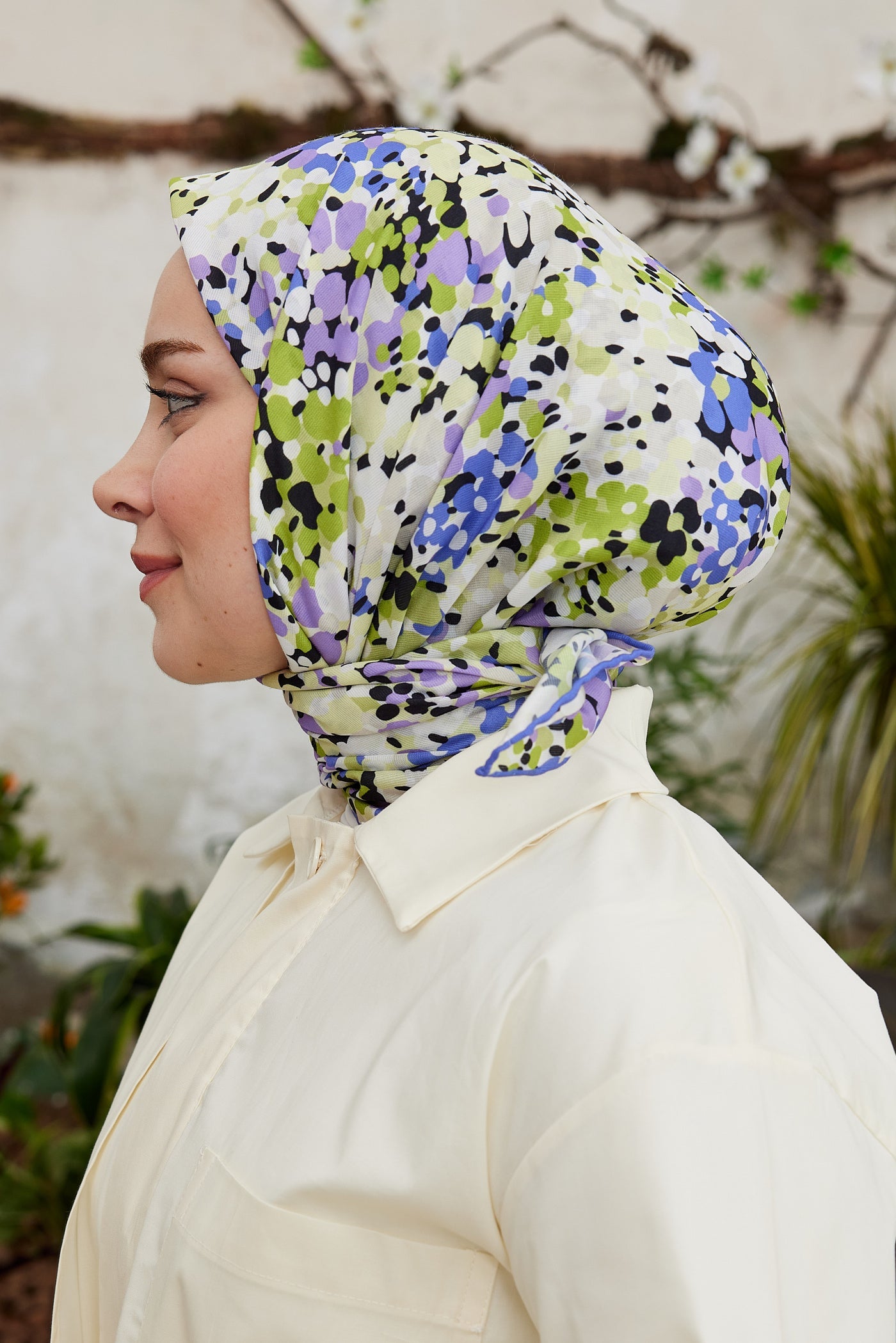 Pro Line Lavin Desen Eşarp - Mor - Lila