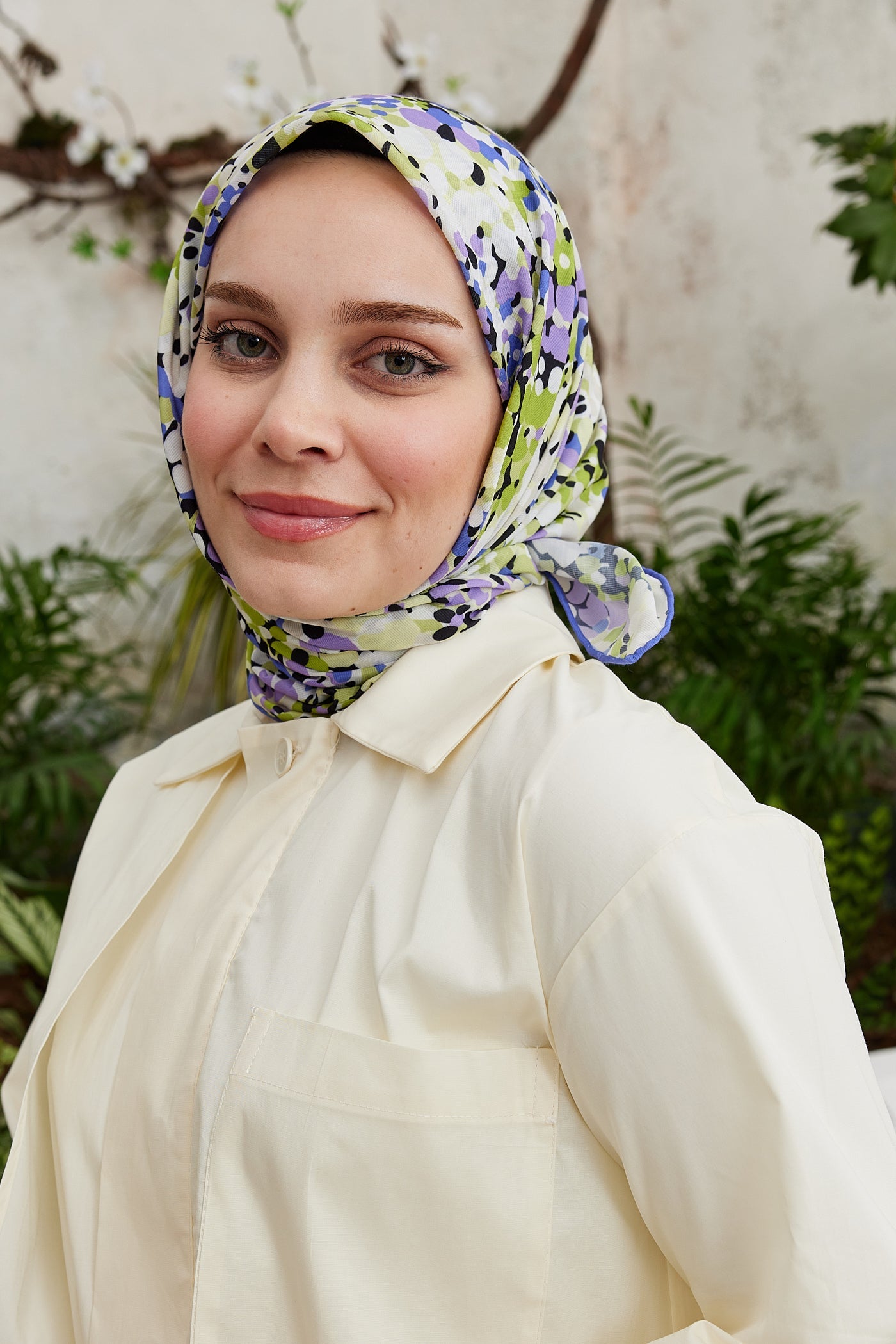 Pro Line Lavin Desen Eşarp - Mor - Lila