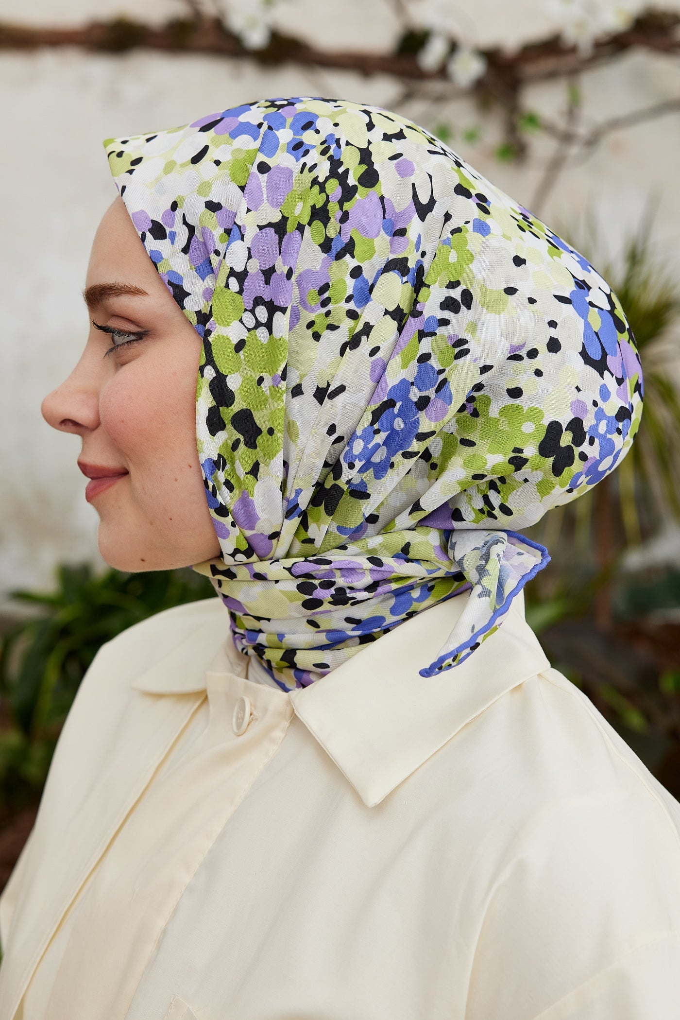 Pro Line Lavin Desen Eşarp - Mor - Lila