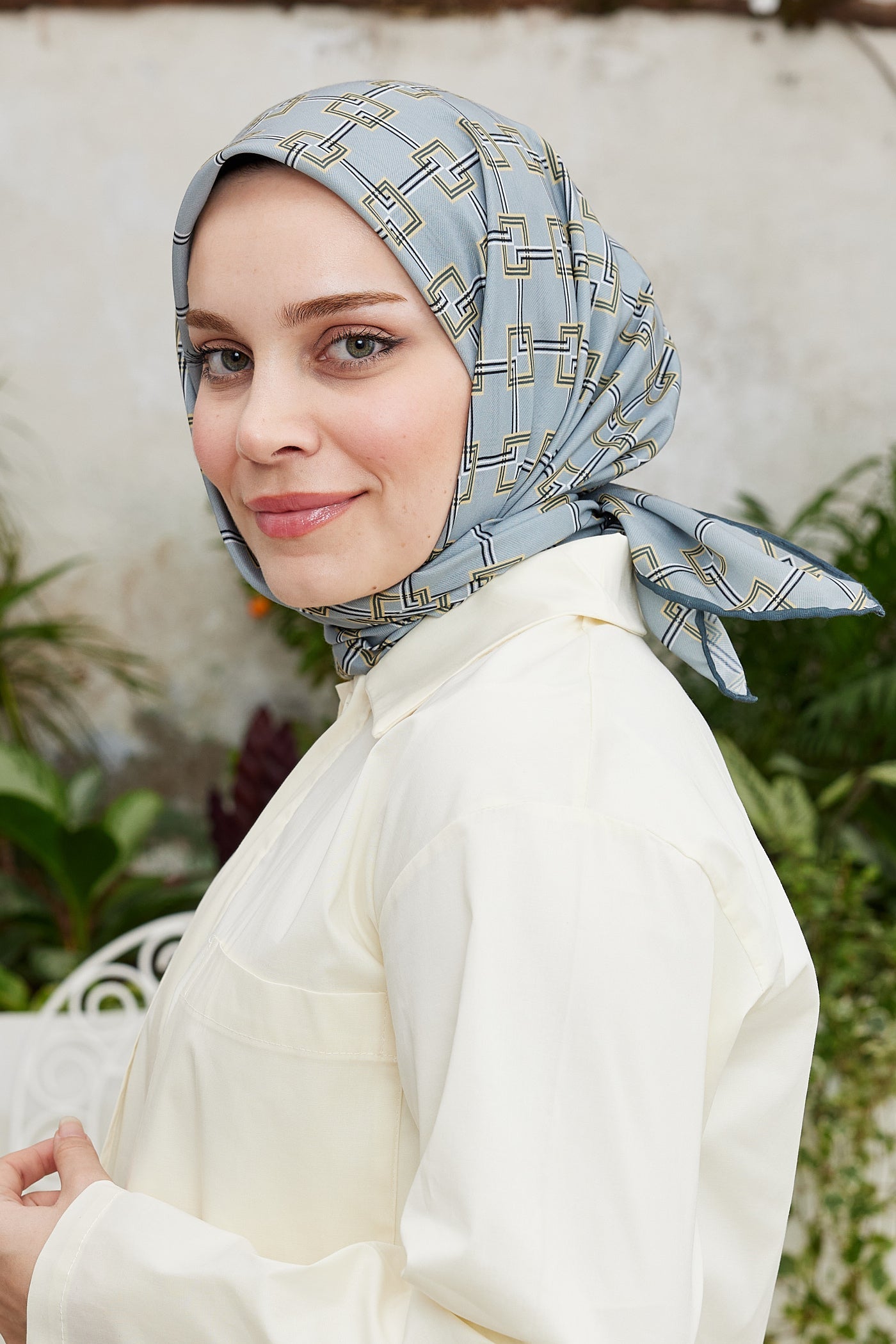 Pro Line Clara Desen Eşarp - Sarı - Gri