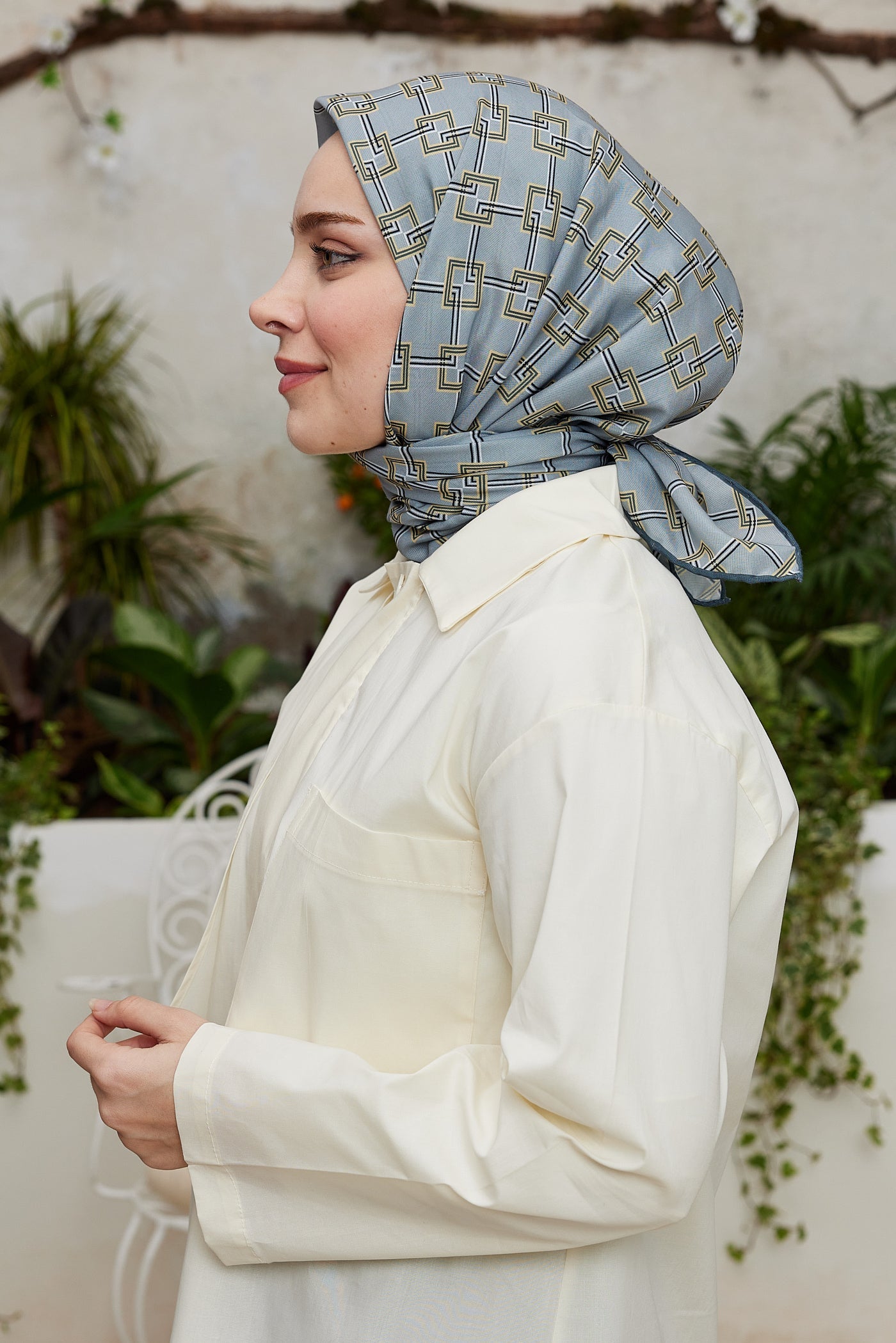 Pro Line Clara Desen Eşarp - Sarı - Gri