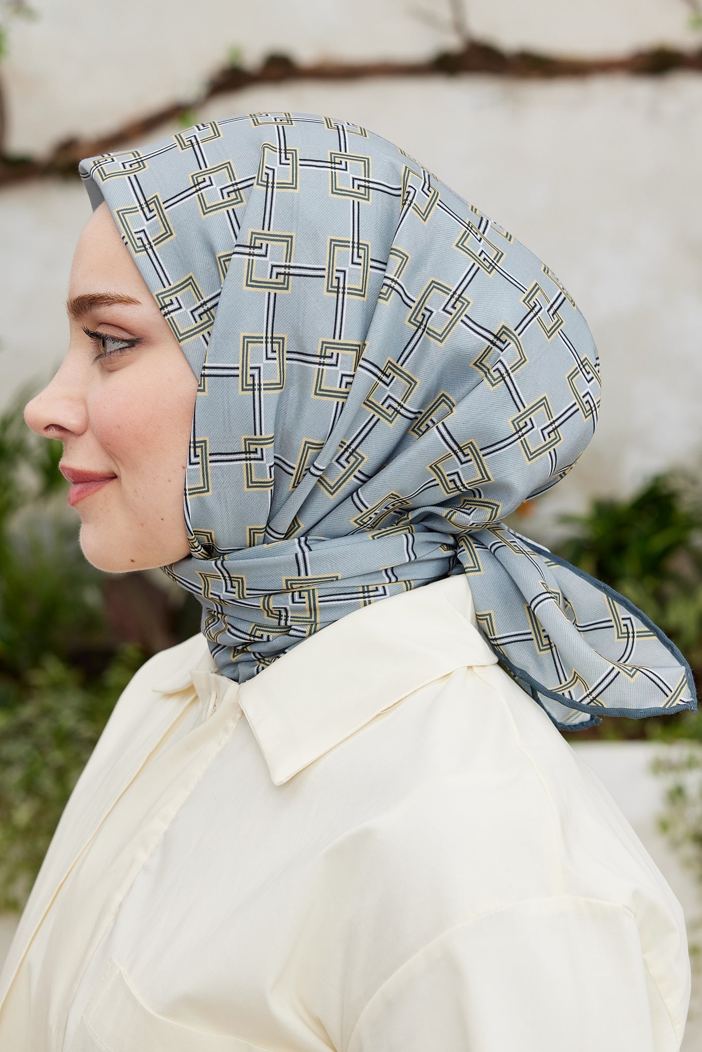 Pro Line Clara Desen Eşarp - Sarı - Gri