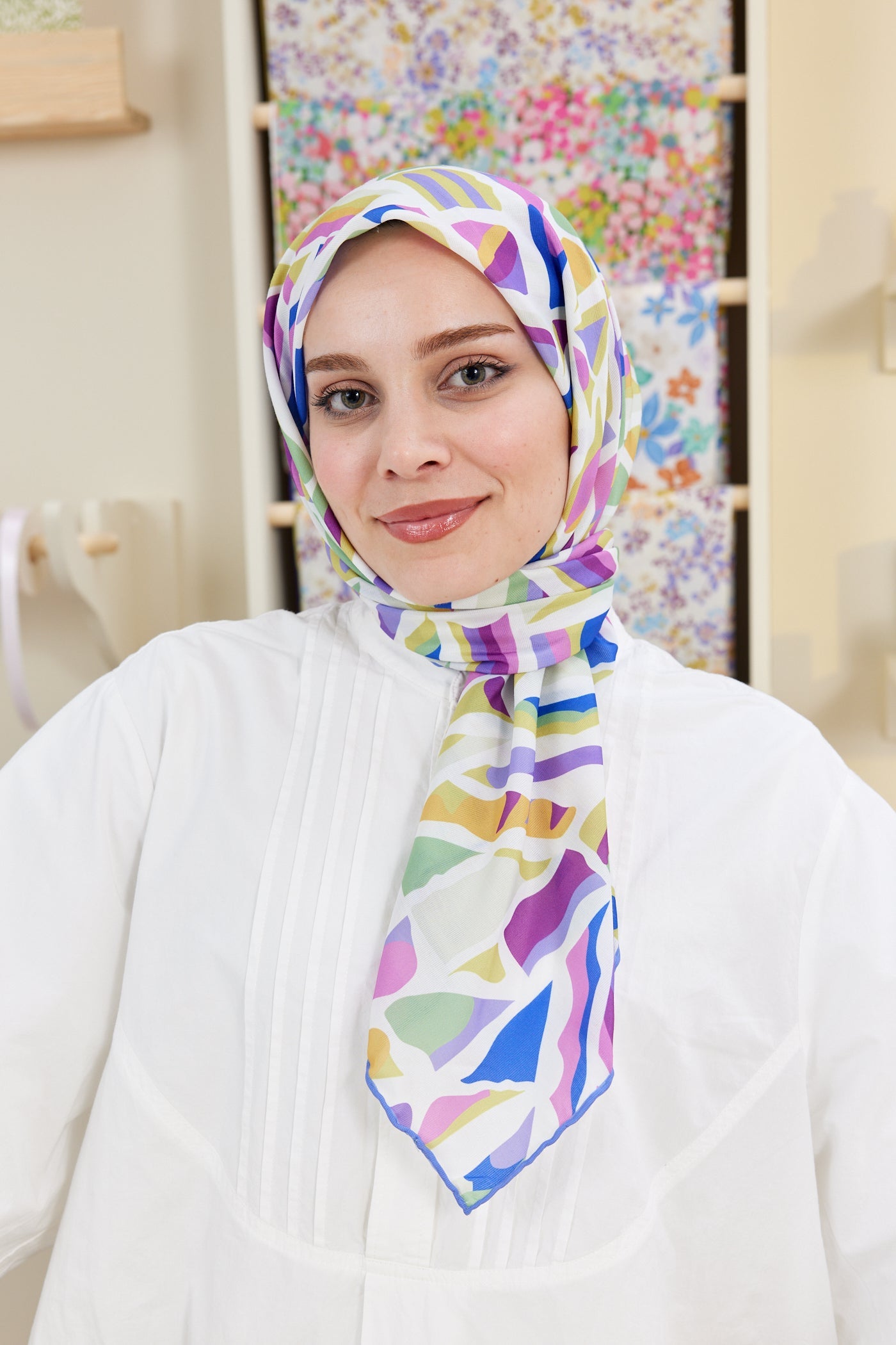 Pro Line Chloe Desen Eşarp - Pembe - Mor