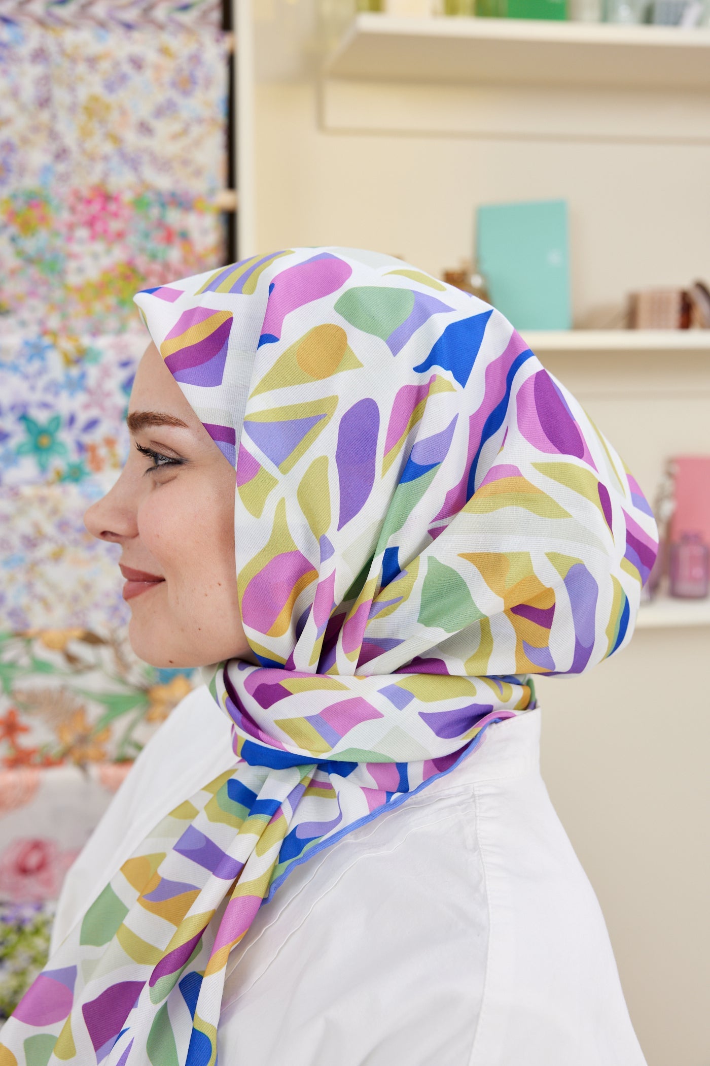 Pro Line Chloe Desen Eşarp - Pembe - Mor