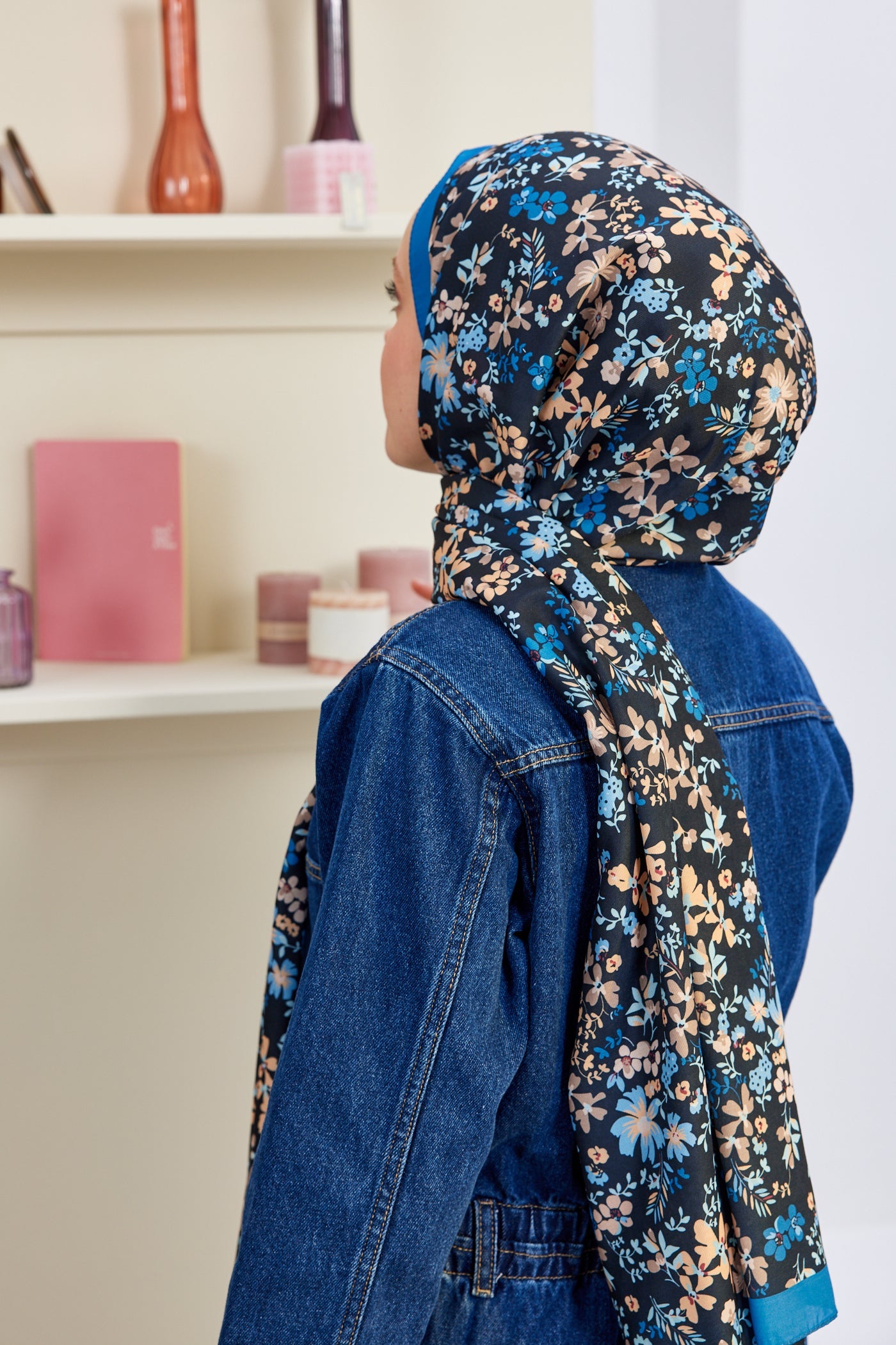 Pro Line Rosaline Desen Şal - Siyah - Saks