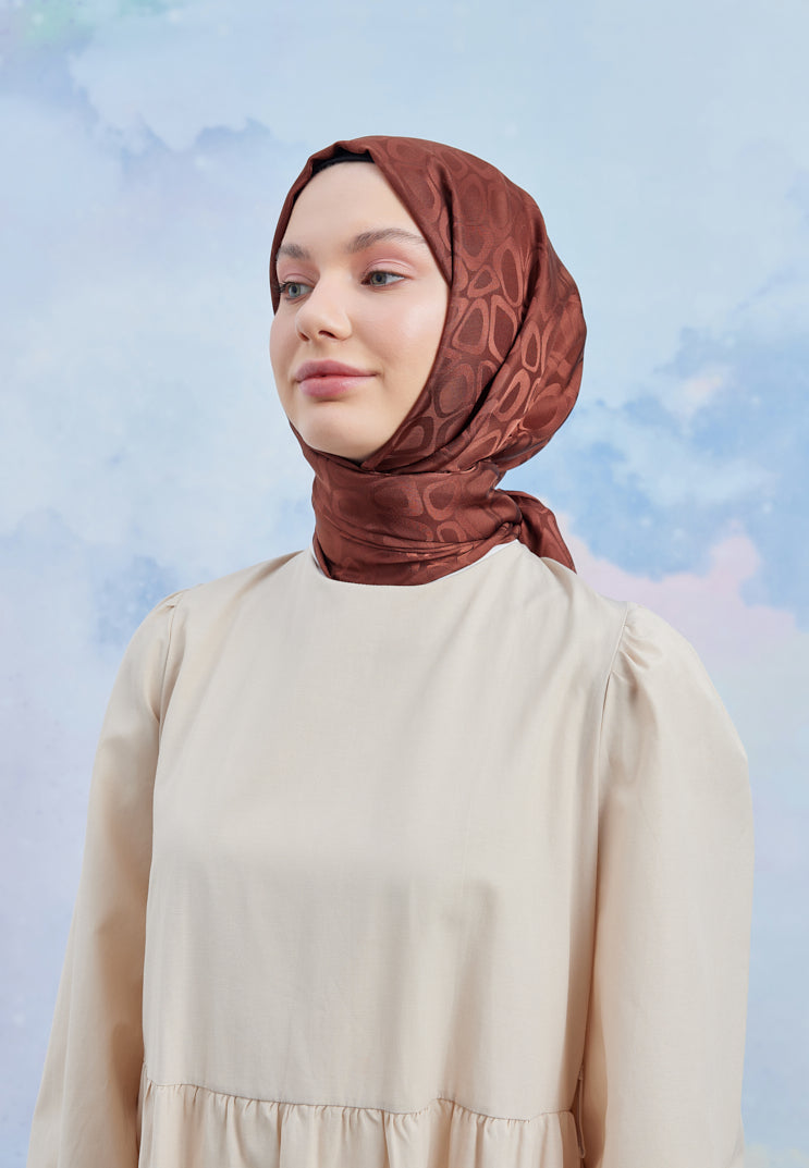 Jakar Janjan Taş Desen Şal - Taba