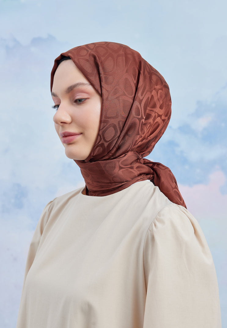 Jakar Janjan Taş Desen Şal - Taba