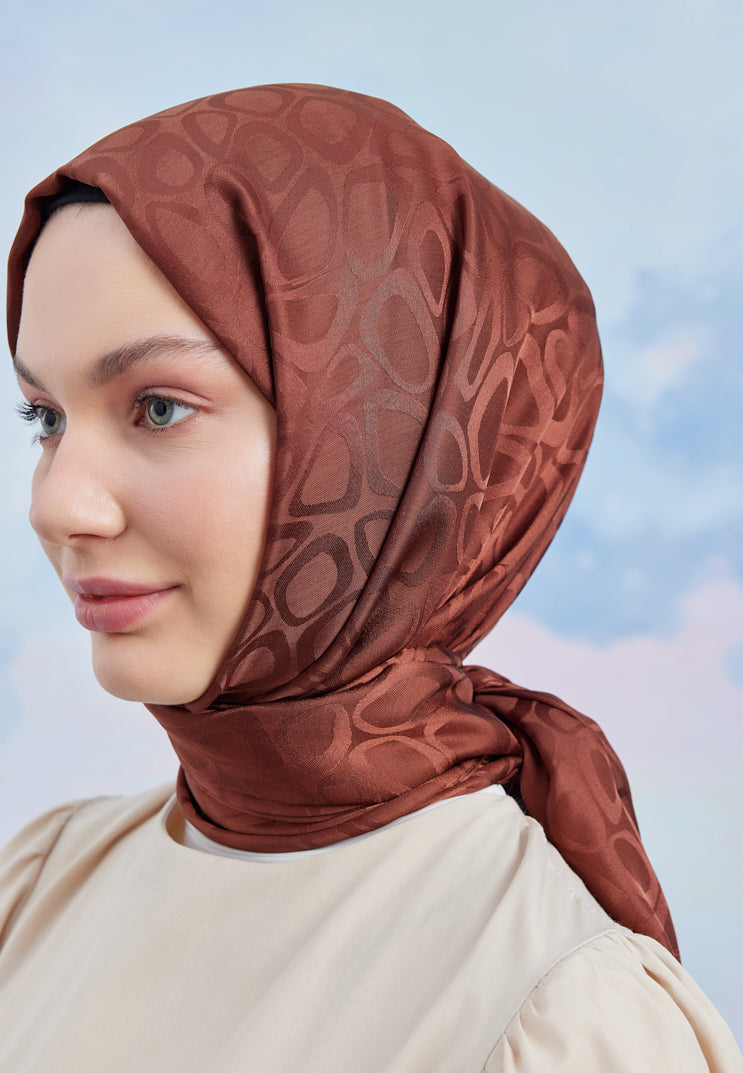 Jakar Janjan Taş Desen Şal - Taba